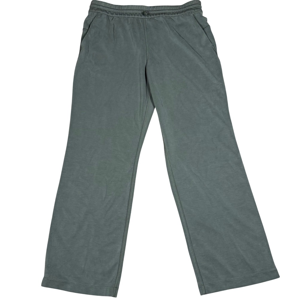 Lululemon Softstreme High Rise Pants Womens Size 12 Green Wide Straight Leg